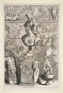 Lucius Sciopione szobra, páncél és más antik zászlók és töredékek alkotó: Joachim von Sandrart
