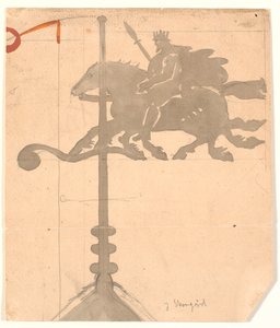 Odin a Sleipnerről. A Vallekilde Gimnázium szélszárnya alkotó: Joakim Frederik Skovgaard