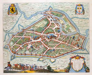 Aalst, 1649 (kézzel színezett metszet) alkotó: Joan Blaeu