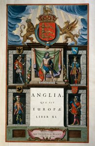 East Anglia (Anglia), XI. könyv, címlap V. kötet, Atlas maior, Joan Blaeu (1596-1673), rézmetszet, 57,5x39 cm, Amszterdam alkotó: Joan Blaeu