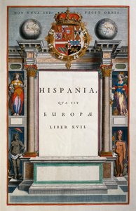 Spanyolország (Spanyolország), XVII. könyv, címlap IX. kötet, Atlas Maior, Joan Blaeu (1596-1673), rézmetszet, 57,5x39 cm, Amszterdam alkotó: Joan Blaeu