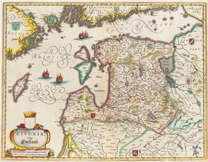 Livonia térkép, Vulgo Lyefland, Atlas Maior alkotó: Joan Blaeu