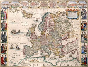 Európa térképe a Blaeu Atlasból alkotó: Joan Blaeu