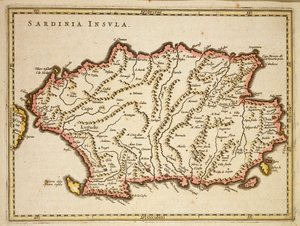 Szardínia régió térképe, Joan Blaeu alkotó: Joan Blaeu