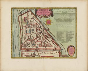 századi moszkvai Kreml-térkép (Castellum Urbis Moskvae), 1600 körül (metszet és akvarell) alkotó: Joan Blaeu