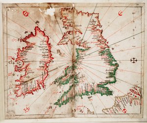 Nagy-Britannia és Írország, 1550 körül (pergamen)