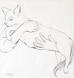 Cuddly Cat, 2000, (ceruza) alkotó: Joan Thewsey
