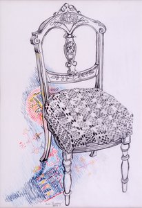 A székem portréja, 2000, ceruza
