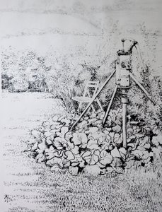 A kerti szivattyú, 1973 (szén) alkotó: Joan Thewsey