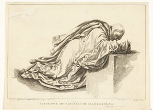 Geknielde figura Tanulmány a Jézus-dráma festményeihez (cím a tárgyon)