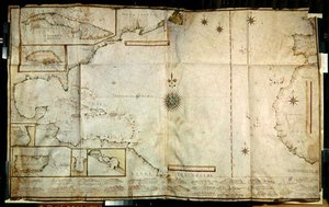 Ms 1288 fol.22 A Karib-tenger térképe alkotó: Joao Teixeira