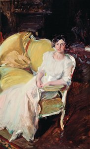 Clotilde a kanapén ül alkotó: Joaquín Sorolla