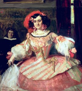 Maria Guerrero, színésznő és a madridi Teatro Espanol igazgatója portréja alkotó: Joaquín Sorolla