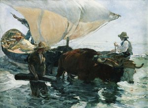 A horgászatból való visszatérés, 1893 alkotó: Joaquín Sorolla