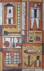 Konstruktív (tempera vászonra)