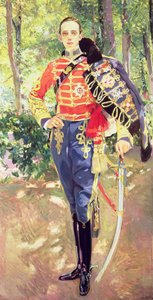XIII. Alfonz király (1886-1941) portréja a huszárok egyenruhájában
