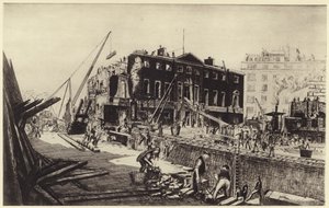 A Devonshire-ház lebontása (litho) alkotó: Job Nixon