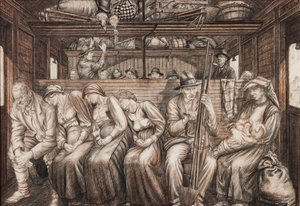 Olasz kombájnok utaznak, 1924 körül (ceruza és kréta papíron)