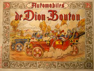 De Dion Bouton autókat reklámozó plakát, 1920-as évek