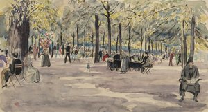 The Tuileries Gardens, Párizs, 1925 körül (tinta és WC papíron)