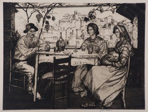 Una Trattoria, 1928 (rézkarc és szárazhús)