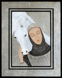 Joan Gathers Strength, 2017 (tojástempera és sterling ezüst, fa)