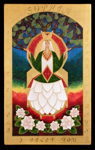 Sophia, 2015 (tojástempera és 24k arany fára)