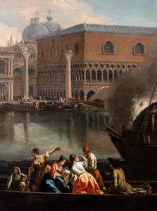 A San Marco medence látképe, Velence, 1730-35 körül (olaj, vászon) alkotó: Johan Anton Richter