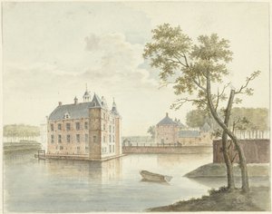 Ismeretlen kastély kilátása alkotó: Johan Antonie Kaldenbach