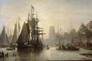 Rotterdam kikötője. 1856 alkotó: Johan Barthold Jongkind
