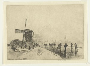 Kilátás Maassluisra Vue de la ville de Maaslins (Hollandia) (cím a tárgyon) alkotó: Johan Barthold Jongkind