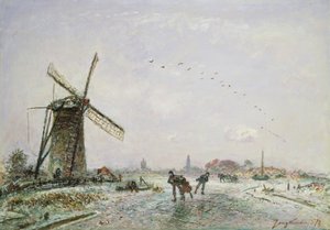 Jégkorcsolyázók Hollandiában, 1872 alkotó: Johan Barthold Jongkind