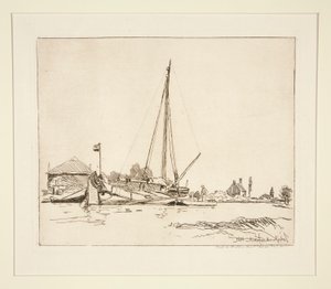 La Barque amar?e (A kikötött hajó) alkotó: Johan Barthold Jongkind