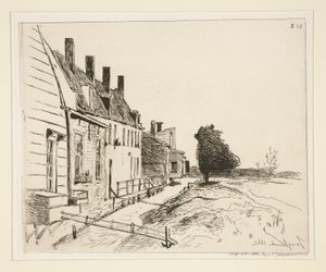 A házak a csatorna mellett alkotó: Johan Barthold Jongkind