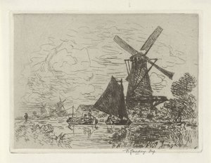 Szélmalmok Rotterdam közelében alkotó: Johan Barthold Jongkind