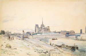 A párizsi Notre Dame a Quai de la Tournelle felől nézve alkotó: Johan Barthold Jongkind