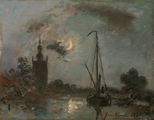 Overschie a Holdfényben alkotó: Johan Barthold Jongkind