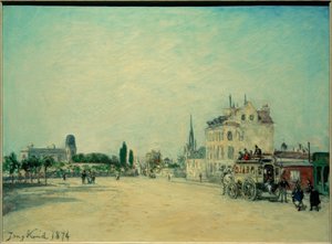 Stagecoach a Faubourg St. Jacques-on alkotó: Johan Barthold Jongkind