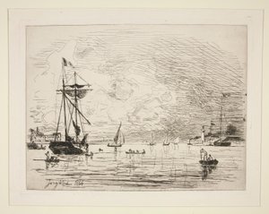 Kijárat Honfleur kikötőjéből alkotó: Johan Barthold Jongkind