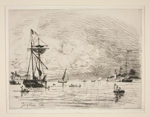 Kijárat Honfleur kikötőjéből alkotó: Johan Barthold Jongkind