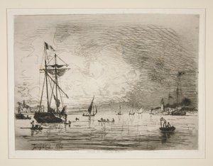 Kijárat Honfleur kikötőjéből alkotó: Johan Barthold Jongkind