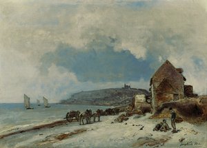 A Sainte-Adresse-i strand, 1862 alkotó: Johan Barthold Jongkind