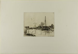 A csatorna, a hat metszetből álló könyvből, Hollandia látképei alkotó: Johan Barthold Jongkind