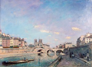 A Szajna és a Notre-Dame Párizsban, 1864.