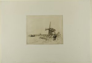 A Towpath, a hat metszetből álló könyvből, Hollandia látképei alkotó: Johan Barthold Jongkind