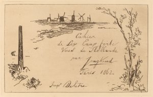 Címlap (A hat rézkarcból álló jegyzetfüzet címe) alkotó: Johan Barthold Jongkind