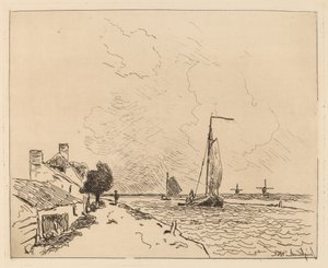 Két csónak a vitorlában alkotó: Johan Barthold Jongkind