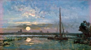 Kilátás egy holland kikötőre, 1862 alkotó: Johan Barthold Jongkind