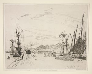Kilátás a kikötőből a vasútra? Honfleur (kilátás a kikötőre a honfleuri vasútról) alkotó: Johan Barthold Jongkind