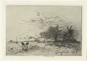 Téli táj Rotterdam közelében alkotó: Johan Barthold Jongkind
